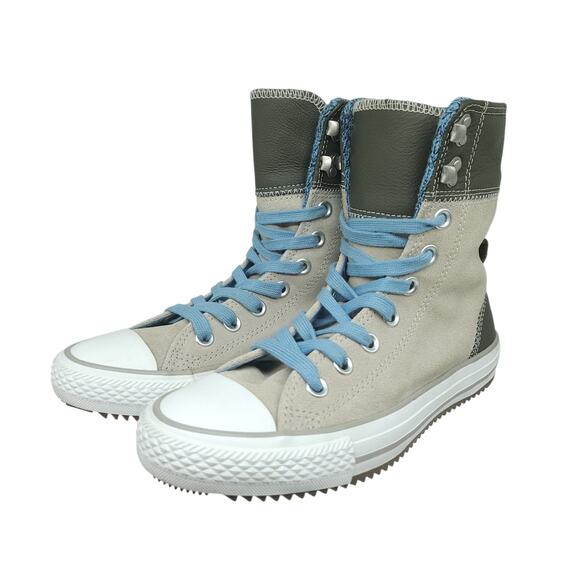 Converse Shoes - Converse Shoes Womens 6 Gray Blue Suede Boots Leather Grunge Punk Steampunk